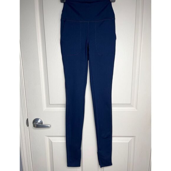 90 Degree by Reflex Adele Hi-Rise Split Hem Tight (Navy Blue) - XS - Picture 2 of 11